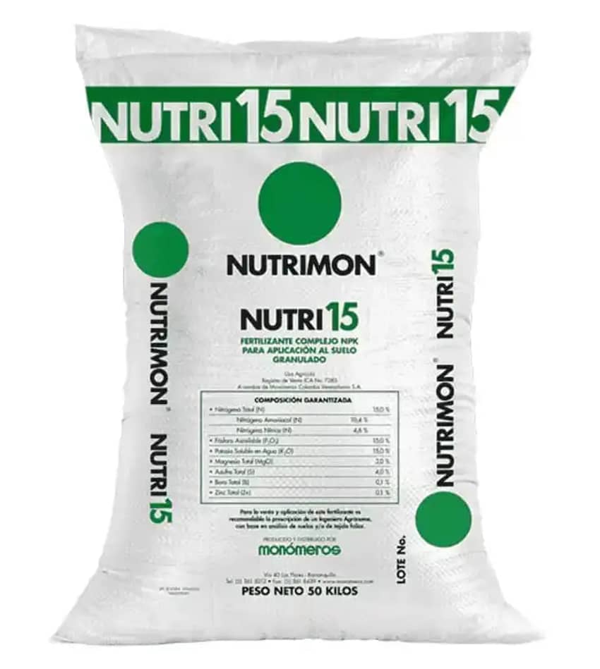 Nutri15 15-15-15+Mg+S+B+Zn Nutrimon Monómeros saco 50kg