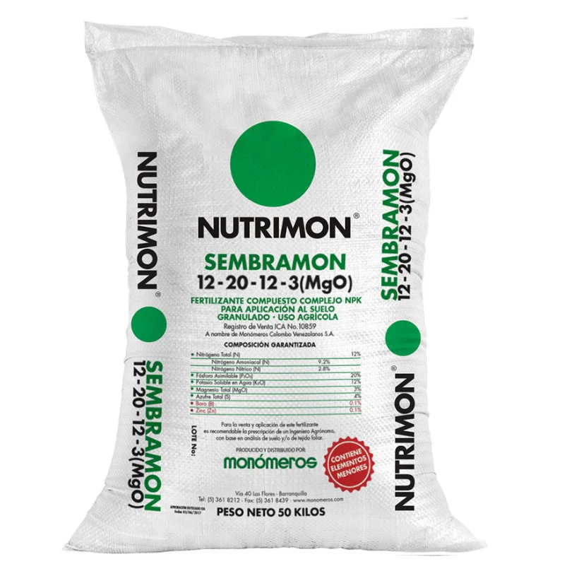 Sembramon 12-20-12 Nutrimon Monómeros saco 50kg